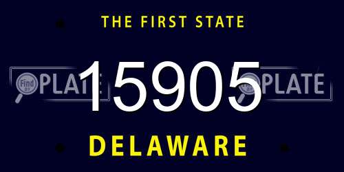 15905 Delaware License Plate