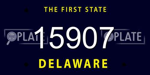 15907 Delaware License Plate