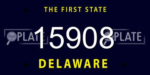 15908 Delaware License Plate