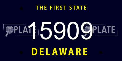 15909 Delaware License Plate