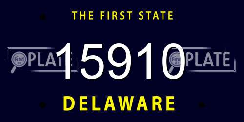 15910 Delaware License Plate