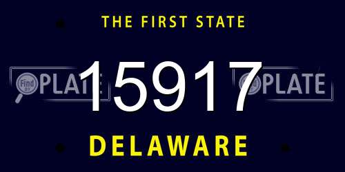 15917 Delaware License Plate