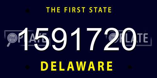 1591720 Delaware License Plate
