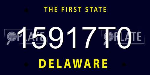 15917T0 Delaware License Plate