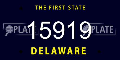 15919 Delaware License Plate