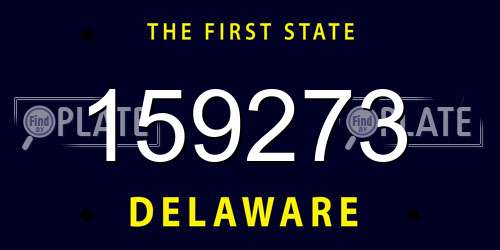 159273 Delaware License Plate