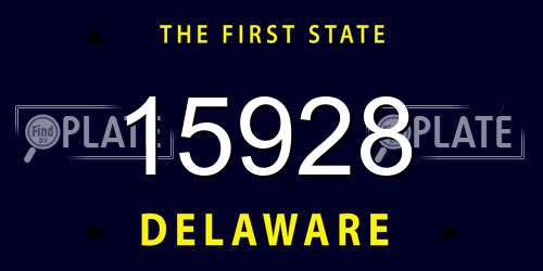15928 Delaware License Plate