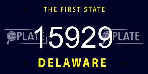 15929 Delaware License Plate