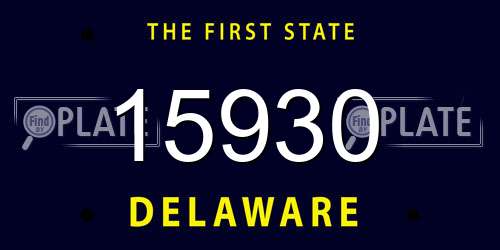 15930 Delaware License Plate