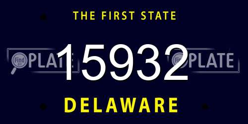 15932 Delaware License Plate