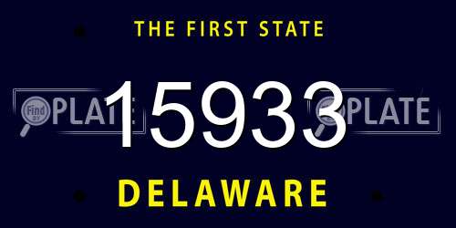 15933 Delaware License Plate