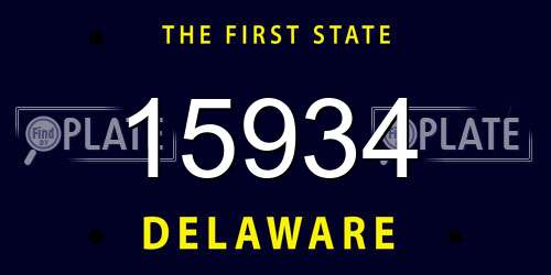 15934 Delaware License Plate
