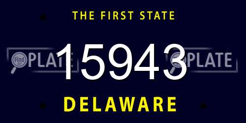 15943 Delaware License Plate