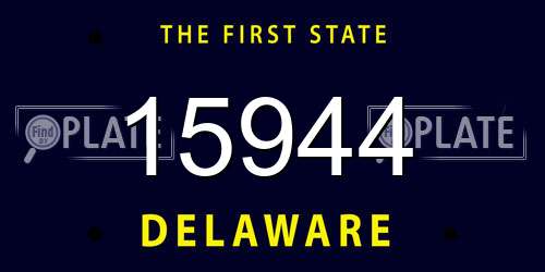 15944 Delaware License Plate