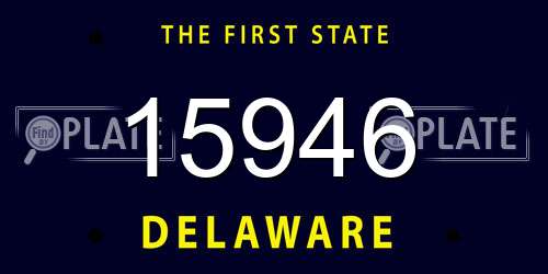 15946 Delaware License Plate