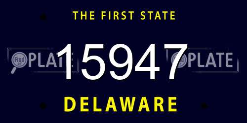 15947 Delaware License Plate
