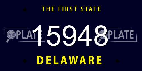 15948 Delaware License Plate