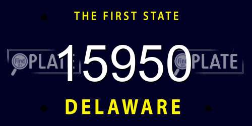 15950 Delaware License Plate