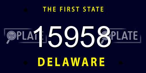 15958 Delaware License Plate