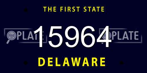 15964 Delaware License Plate