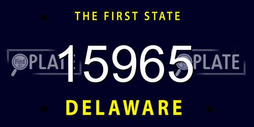 15965 Delaware License Plate