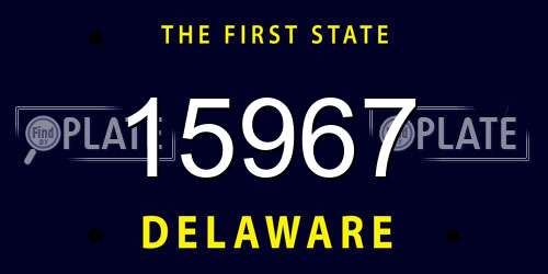 15967 Delaware License Plate