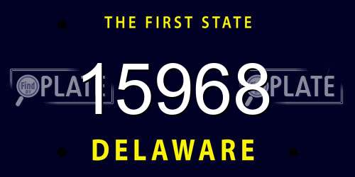 15968 Delaware License Plate