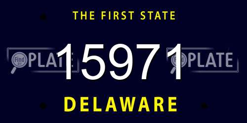 15971 Delaware License Plate