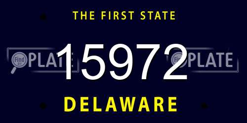 15972 Delaware License Plate