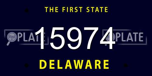 15974 Delaware License Plate