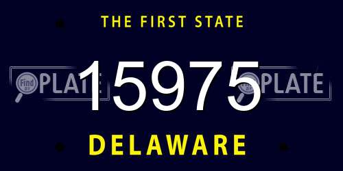 15975 Delaware License Plate