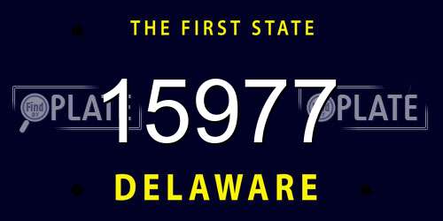 15977 Delaware License Plate