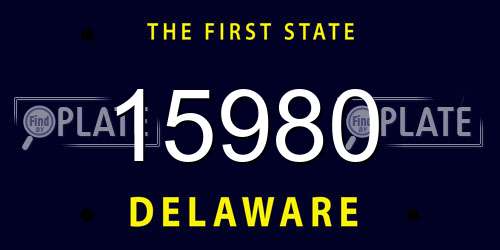 15980 Delaware License Plate