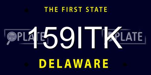 159ITK Delaware License Plate