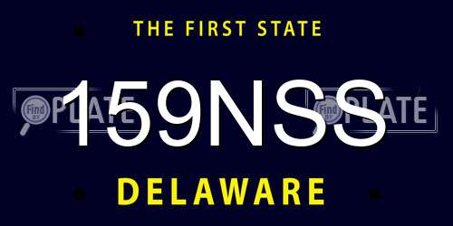 159NSS Delaware License Plate