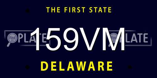 159VM Delaware License Plate