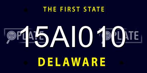15AI010 Delaware License Plate