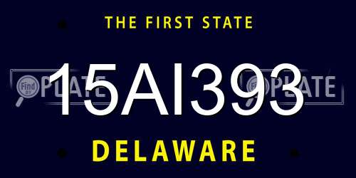 15AI393 Delaware License Plate