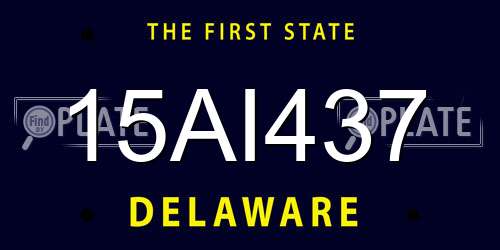 15AI437 Delaware License Plate