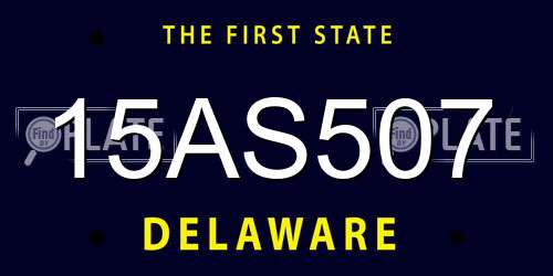 15AS507 Delaware License Plate