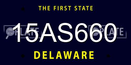 15AS660 Delaware License Plate