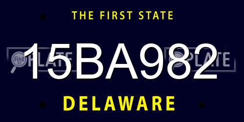 15BA982 Delaware License Plate
