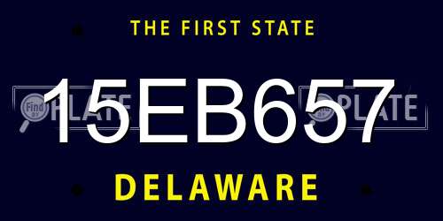 15EB657 Delaware License Plate