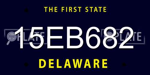 15EB682 Delaware License Plate