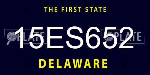 15ES652 Delaware License Plate