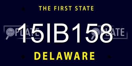 15IB158 Delaware License Plate
