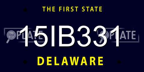 15IB331 Delaware License Plate