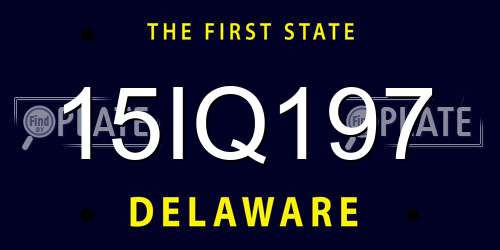 15IQ197 Delaware License Plate