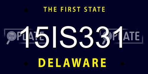 15IS331 Delaware License Plate