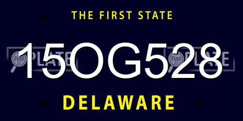 15OG528 Delaware License Plate